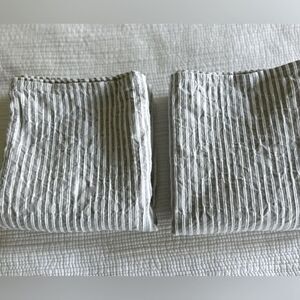 INUP Home Gray & White Striped 100% Cotton Pillow Shams King Size